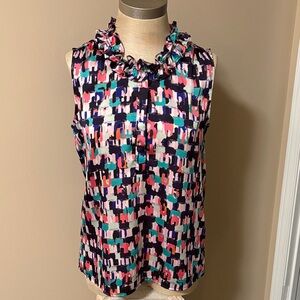 Nine West Colorful Abstract Pattern Top